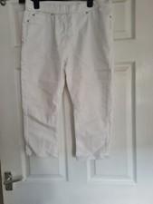 Peacocks Kate Crop 365 Ladies White Denim Crop Jeans Size 12