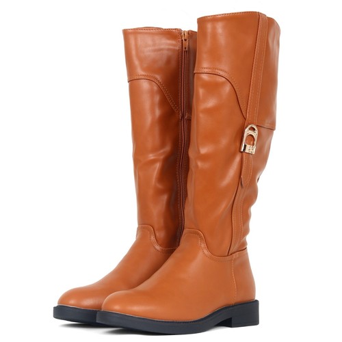 Riding boot tan - tan, faux