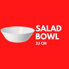 Dinnerware Bowl White Dinner Service Salad Crockery Desert Pasta Deep Bowl 23cm