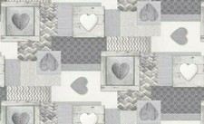 Patchwork Grey Weaved Hearts