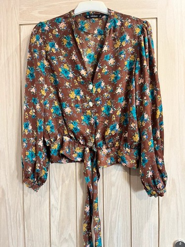 Zara floral tie front long - zara,