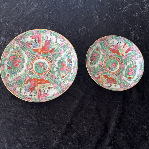 Rose medallion plate and bowl - and,