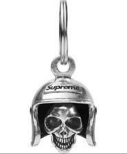 Supreme SS25 - Skull Bell Embossed Logo Silver Keychain Keyring - Fast 📦🚚