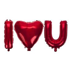 Red Foil "I Love U" Balloon Valentines Day Decoration 40cm - Inflate with Air