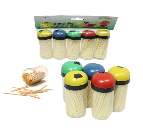 Plastic toothpick holder with - toothpick,