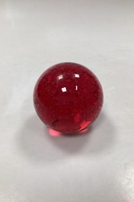 Red Paper Weight in glass