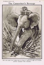 BRUCE BAIRNSFATHER The Camembert's Revenge - Antique Comic Print 1922