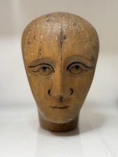 Turn of The Century Wooden Wig Makers Block Mannequin Head