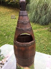 ANTIQUE COOPERED WOODEN