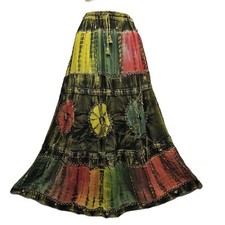 Bohemian Maxi Skirt Tie Dye