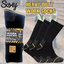Soxy® Heavy Duty Mens Cotton Work Socks |3-12 Pairs |Steel Toe Boot Cushion 6-11