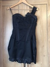Diva Burlequest Black Satin Corset Dress M/L  With Box