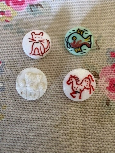 Vintage glass buttons with - vintage,