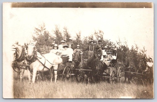 Antique outdoor group riding