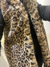 ZARA Leopard Faux Fur gilet/waistcoat with hood.  