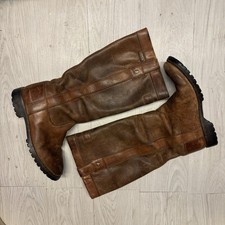 Hunter Ladies Balmoral Westerly Brown Leather Boots Size UK 8