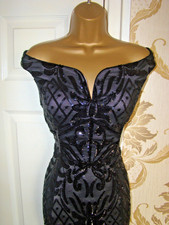 Quiz Size 14 Black Sequin Maxi