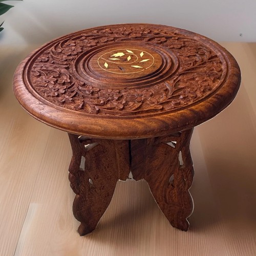 Vintage sheesham folding table - vintage,