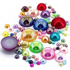 Flat Back Pearl Rhinestones Half Round Beads Face Gem Nail Art Card Making Craft