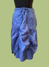 Blue Cotton Draped Midi