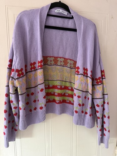 Zara purple jacquard floral