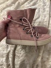 Skechers Suede Rose Boots. Faux Fur Lined 4.5