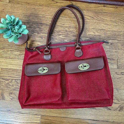 Bric red leather - holdall, bag