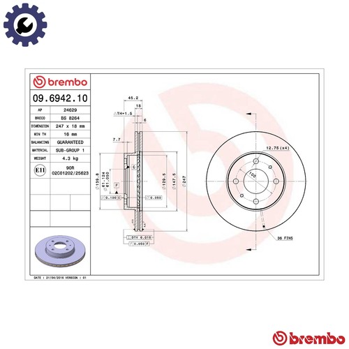Brake disc 6942 - 2x,