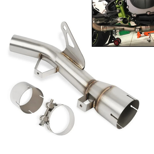Steel exhaust muffler mid pipe - exhaust,
