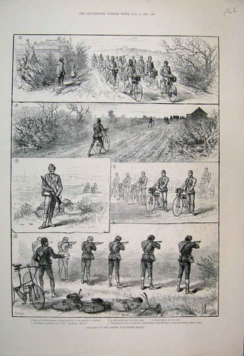 Original old antique print - old,