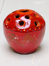 Italian Vintage Red Glaze Studio Pottery Frog Bud Ikebana Vase S. Stefano L.
