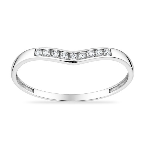 9ct white gold cubic zirconia - cubic,