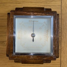 Art deco oak wall barometer - wall,