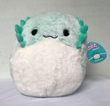 Squishmallows Fuzz-A-Mallow Flannery the Beard Dragon Axolotl Turquoise 12" NWT