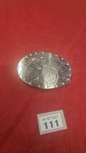 Large floral metal belt buckle - large,