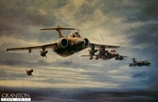 208 Squadron aviation art PRINT Blue -Fire!   Buccaneer Pilot signed
