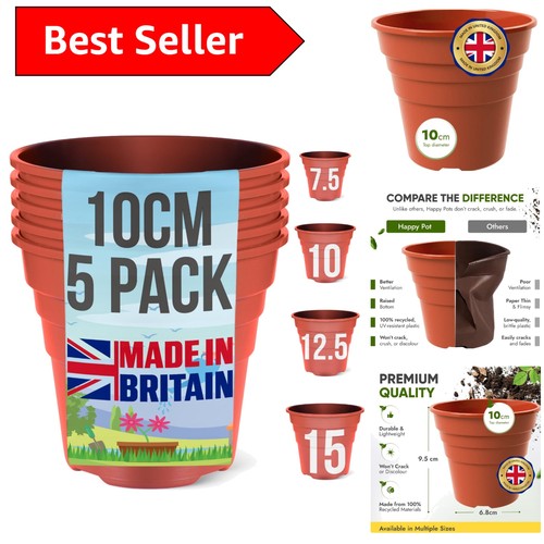 10cm gloss terracotta plant - 10cm,