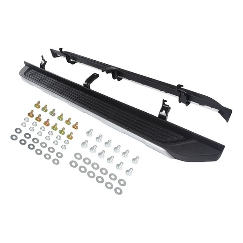 Black silver side steps - black,