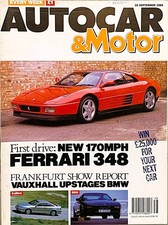 AUTOCAR MAGAZINE 20-SEP-89 -