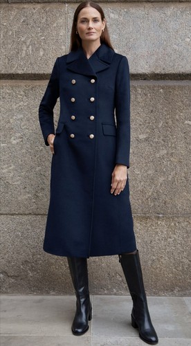 Hobbs blue wool military coat - wool,