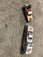 Super Stars number 217 truck and two cars set white blue yellow and red