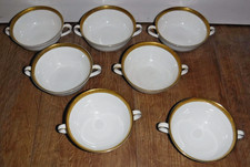 7 x Royal Doulton Royal Gold Two Handled Soup Coupes Bowls ~ Excellent