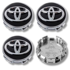 Toyota Alloy Wheel Centre Cap Hub x4 For Many Models Yaris 62mm Black Gloss