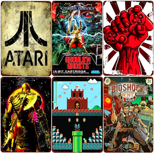 Computer games metal signs - games,