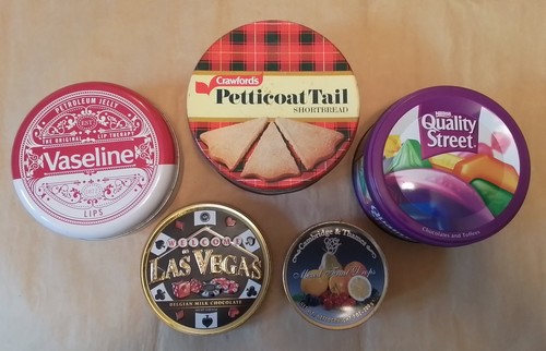 Assorted empty tins quality - 5, tins.