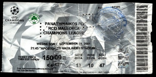 Ticket 2001 panathinaikos - ticket,