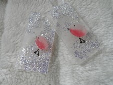 Christmas Robin,Tree Decoration,Tree Hanging,Ornament,Driftwood tree,Sea glass