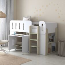Mid Sleeper, Amelia White and Pale Wood Mid Sleeper Bed in 3FT Single