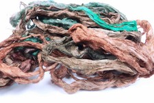 Hand Dyed Flax Linen Fibre Tops "Forest" Roving Fibers Felt Spin Weaving Vegan