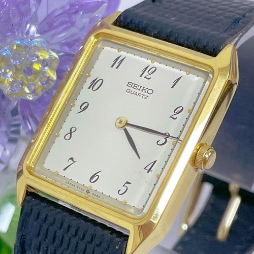 Seiko square wristwatch gold - seiko,